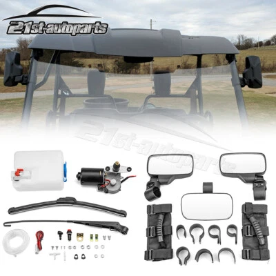 12V Electric Windshield Wiper Motor Side Mirrors For Honda Pioneer 500/700/1000 - Image 1 of 4