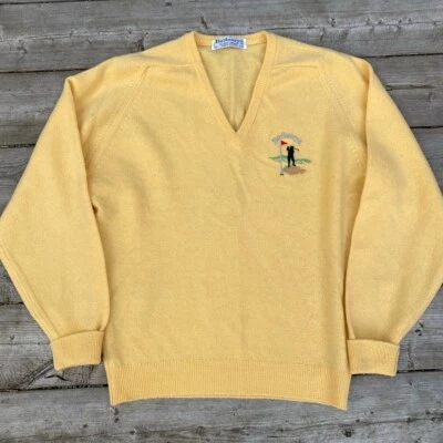Suéter de lana bordado amarillo Burberrys of London vintage años 80 Foto 1 de 4