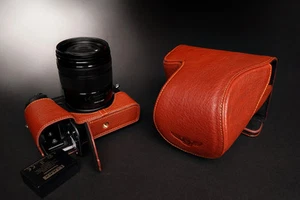 Genuine real Leather Full Camera Case Bag Cover for Panasonic GX8 Bottom Open - Picture 1 of 9