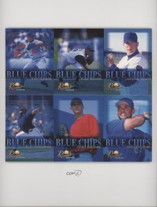 2000 Royal Rookies Blue Chips Uncut Sheet Jeremy Ward Luis Rivera Eric Gagne