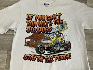 Vintage 1986 World Of Outlaws T-Shirt Medium Single Stitch Sprint Autorennen - Bild 1 von 12