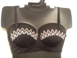 NWT C & C California Bustier Bra Black Lace Sweetheart Sexy L311401 MSRP $46 - Picture 1 of 12