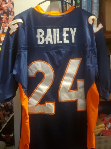 Reebok On Field NFL Players Broncos #24 Champ Bailey Jersey Adult Size 50 Sewn Cover