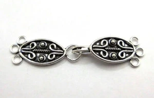 2 SET MULTI STRAND CLASP 3 STRAND ANTIQUE STERLING SILVER PLATED 537 MSD-216 - Picture 1 of 3