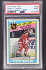 1984 O-Pee-Chee   Steve Yzerman   Rookie Scoring Leader   # 385  PSA 9