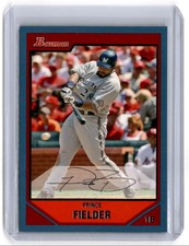 2007 Bowman Blue Prince Fielder 465/500 Milwaukee Brewers #9