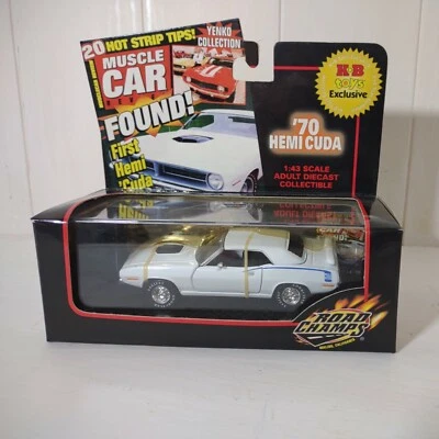 Road Champs 1/43 Muscle Car Review 70 Hemi Cuda KB Juguetes Exclusivo Blanco Foto 1 de 4