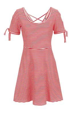 Kleid Strand Kleid Beach Time rot weiß gestreift kurz mini Gr 40 42 - Bild 1 von 2