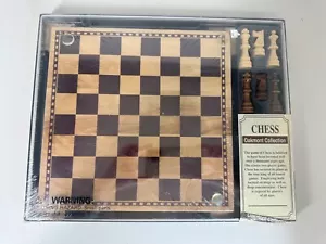 Vintage 2001 Oakmont Collection Chess & Checkers Set 10"x10" Wood Board Sealed - Picture 1 of 4