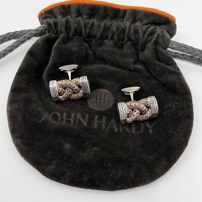 Gemelos John Hardy de ley y bronce cadena clásica y estilo trenzado 16 gramos Foto 1 de 4