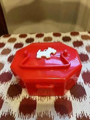 Vintage Red Plastic Small Purse With White Scottie Dog - Image 1 of 4