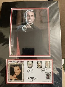 CHRISTOPHER LEE signiert 48x32 gerahmt Foto Display DRACULA - Bild 1 von 2