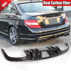 For 2008-2011 Mercedes Benz W204 C63 Real Carbon Rear Bumper Lip Diffuser - Picture 1 of 12
