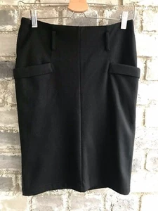BEN SHERMAN High Waisted Pencil Skirt with Pockets Black S - Picture 1 of 8