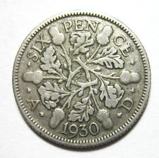 GREAT BRITAIN. SILVER 6 PENCE, 1930. KING GEORGE V.