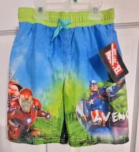 BRAND NEW WITH TAG BOYS SIZE 7 MARVEL AVENGERS SWIM TRUNKS UPF +50 UV - Picture 1 of 11
