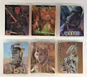 STAR WARS EPISODIO 1 UK INTERLACE4d FLIP-IMAGES Juego Completo de 6 TARJETAS DE GRAN TAMAÑO - Imagen 1 de 4