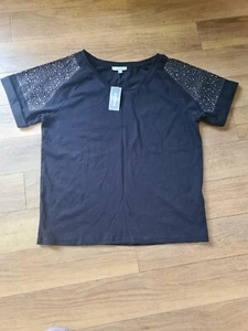 *NEW BNWT* Bluezoo Girls silver black summer top t-shirt - age 13 - 14 years - Picture 1 of 4