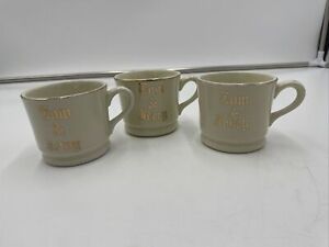 Gold Trimmed Tom & Jerry Cup Tea Coffee Holiday 3” Mug Set Of 3