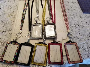 Strass Bling Bling Kristall Schlüsselband Handy + vertikaler Ausweishalter - Bild 1 von 15