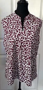 Nike Woman's Sz XL Golf Dri Fit Victory Sleeveless Print Red White - Picture 1 of 7