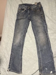Pantalones de mezclilla para hombre Ariat M4 tiro bajo corte bota azul grunge talla 31x36 (31x34) - Imagen 1 de 22