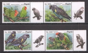 WB0625 2018 ANGOLA PAPAGEIEN VÖGEL FAUNA #2001-2004 1SATZ POSTFRISCH - Bild 1 von 1