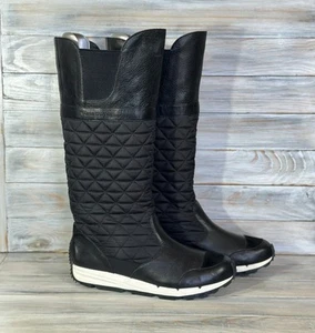 Y-3 by Yohji Yamamoto 'Anouk' Adidas Black Leather Quilted Women's Boots - Picture 1 of 24