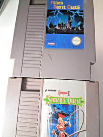 2 retro Nintendo games NES Simon's Quest & Milon's Secret Castle  26394 wt12