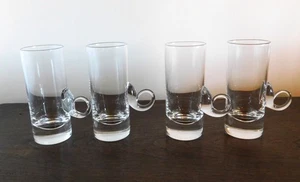 4 vasos de café irlandeses - vidrio soplado a mano con mango de bucle aplicado LENOX EE. UU. - Imagen 1 de 5