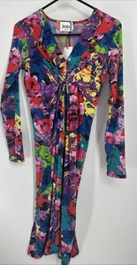 Abito donna Leota XS colorato manica lunga raccolto davanti nuovo - Foto 1 di 5
