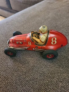 Blechspielzeug Auto. Friction Midget Racer #8. Sanyo Yonezawa, 50er Jahre. FUNKTIONIERT NICHT  - Bild 1 von 12