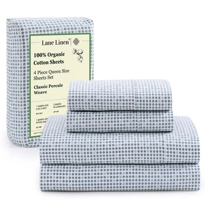 Conjunto de Lençóis Queen LANE LINEN Ecológico 100% Algodão Orgânico, Impresso Mod... - Imagem 1 de 4