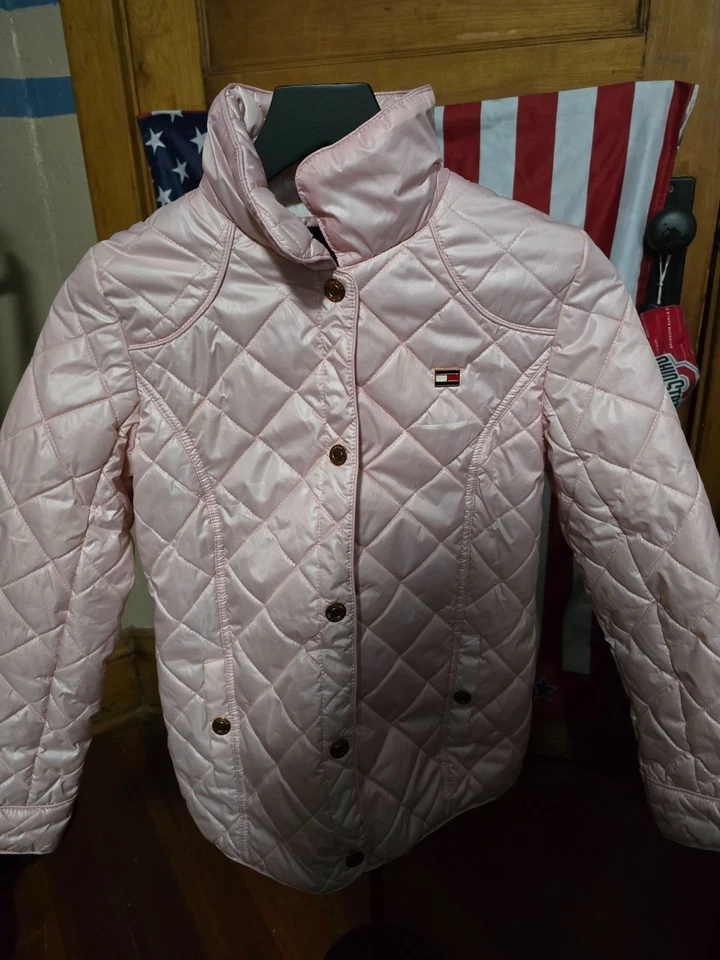 Abrigo Tommy Hilfiger Rosa Puffer Niña Talla L 10/12 Foto 1 de 4