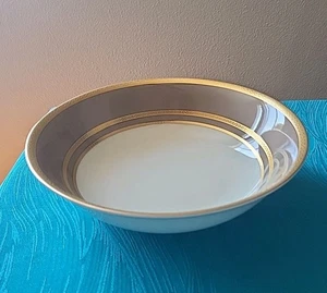 Mikasa Ambassador Taupe Grande Ivory 9-3/8" Vegetable Serving Bowl Gold Rim - Picture 1 of 9