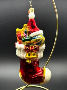 Christopher Radko Stock And Cheer Glass Hand Painted Ornament - Picture 1 of 11