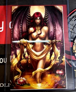 PRINCESS DAWN MCTEIGUE EXKLUSIVER SIGNIERTER KUNSTDRUCK IN SCHWARZEM RAHMEN LIMITIERT 100 NM+ - Bild 1 von 2