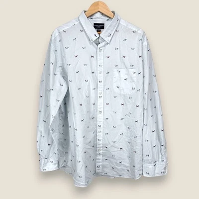 Charles Tyrwhitt Button Down Dress Shirt Men 2XL Classic White Non Iron Dogs AOP - Image 1 of 4