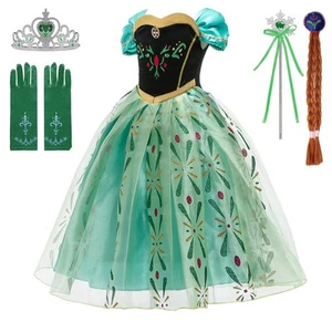 Princess Dresses Girls Anna Costumes Birthday Party Halloween Costume Cosplay... - Picture 1 of 9
