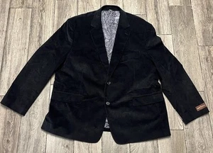 Chaqueta Blazer Deportiva Oak Hill Cordoroy Forrada en Cachemira 2 Botones Negra Para Hombre 2XL - Imagen 1 de 5