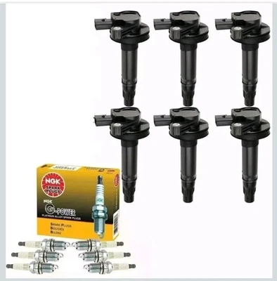 DG520 UF553 6 Ignition Coil Packs & NGK Iridium Spark Plugs Compatible With Ford - Image 1 of 4