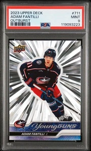 2023-24 Upper Deck Adam Fantilli Young Guns Outburst #711 PSA 9 - Bild 1 von 2