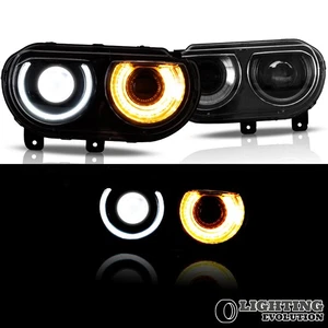 Fits Dodge Challenger 2008-2014 Xenon Projector Headlights LED DRL Front Lamps - Picture 1 of 18