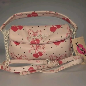 BETSEY JOHNSON LBCORAL Pink Cherries Crossbody Bag Cherry Heart Bow - Bild 1 von 7