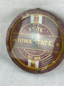 Iowa State Cyclones Football Wooden Barrel Wall Clock NEW Foco NCAA - Picture 1 of 2