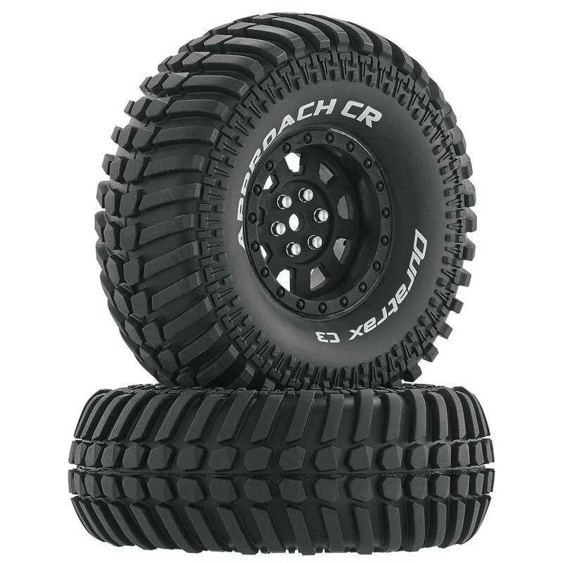 Duratrax DTXC4030 Approach CR C3 Mounted 1.9" Crawler Tires Black Wheels (2) - Image 1 of 1