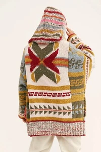 Free People NEU Canyon Vibes Strickjacke Multi Größe XS/S $ 398,00 Oversize Kapuze - Bild 1 von 24