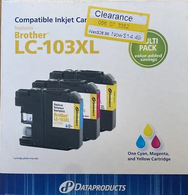 Dataproducts Remanufactured Brother LC103XL Tri-Color Ink Cartridges, NIB - Image 1 of 4