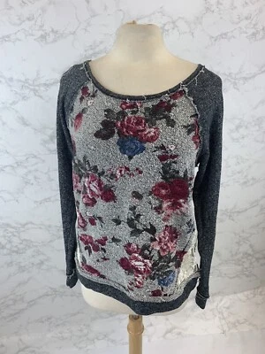 Suéter para mujer Jolt gris estampado floral talla mediana  Foto 1 de 2