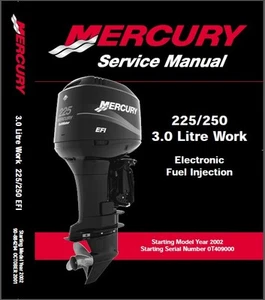 Mercury 225 / 250 3.0 Litre Work EFI Outboard Motor Service Manual CD - Picture 1 of 4